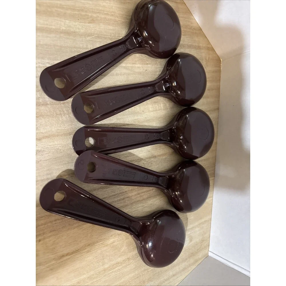 Lot of 5 Carlisle 492201 Measure Miser 1.5 Oz. Portion Control Spoon 44ml Brown